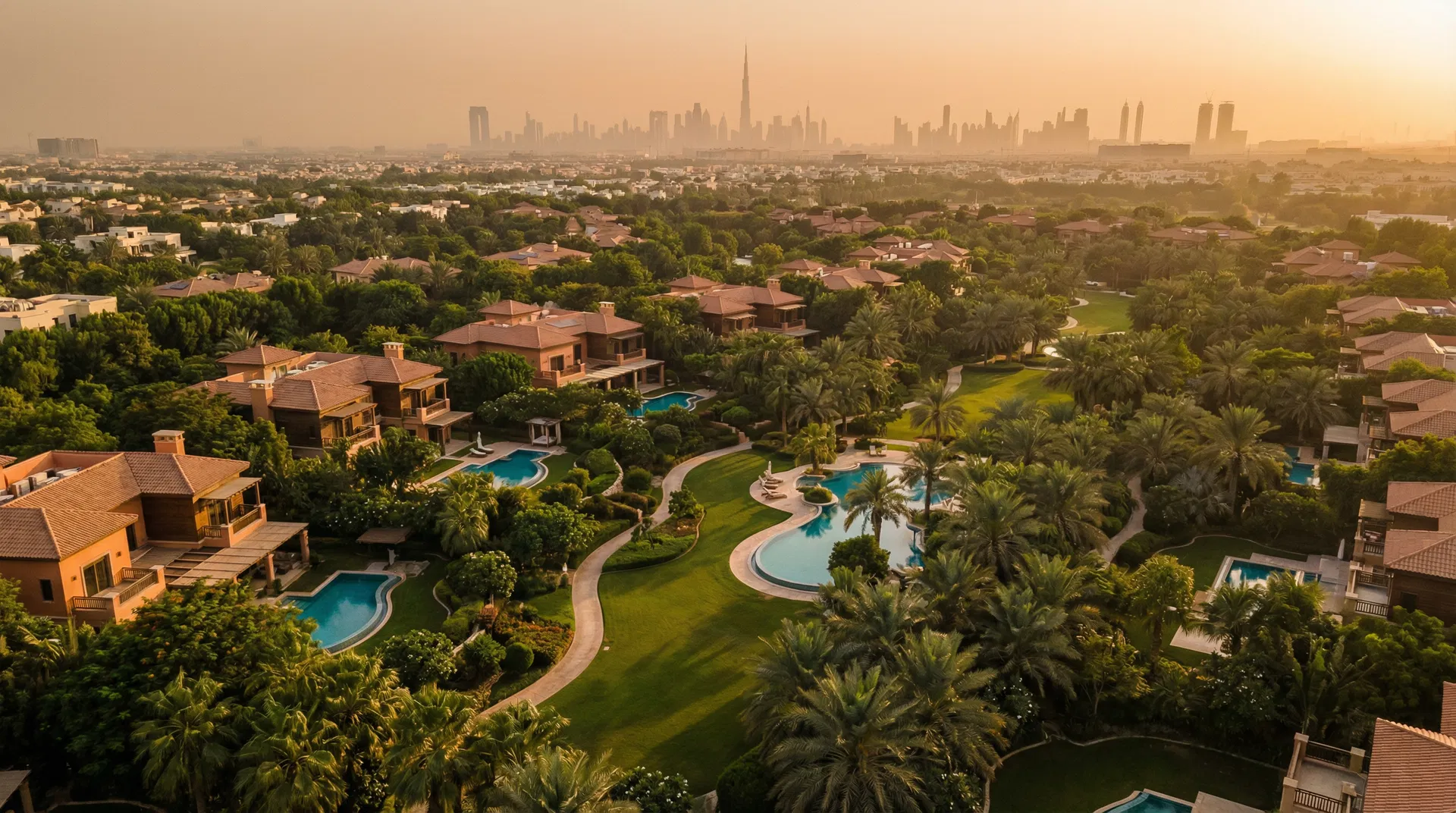 Al Barari community aerial view