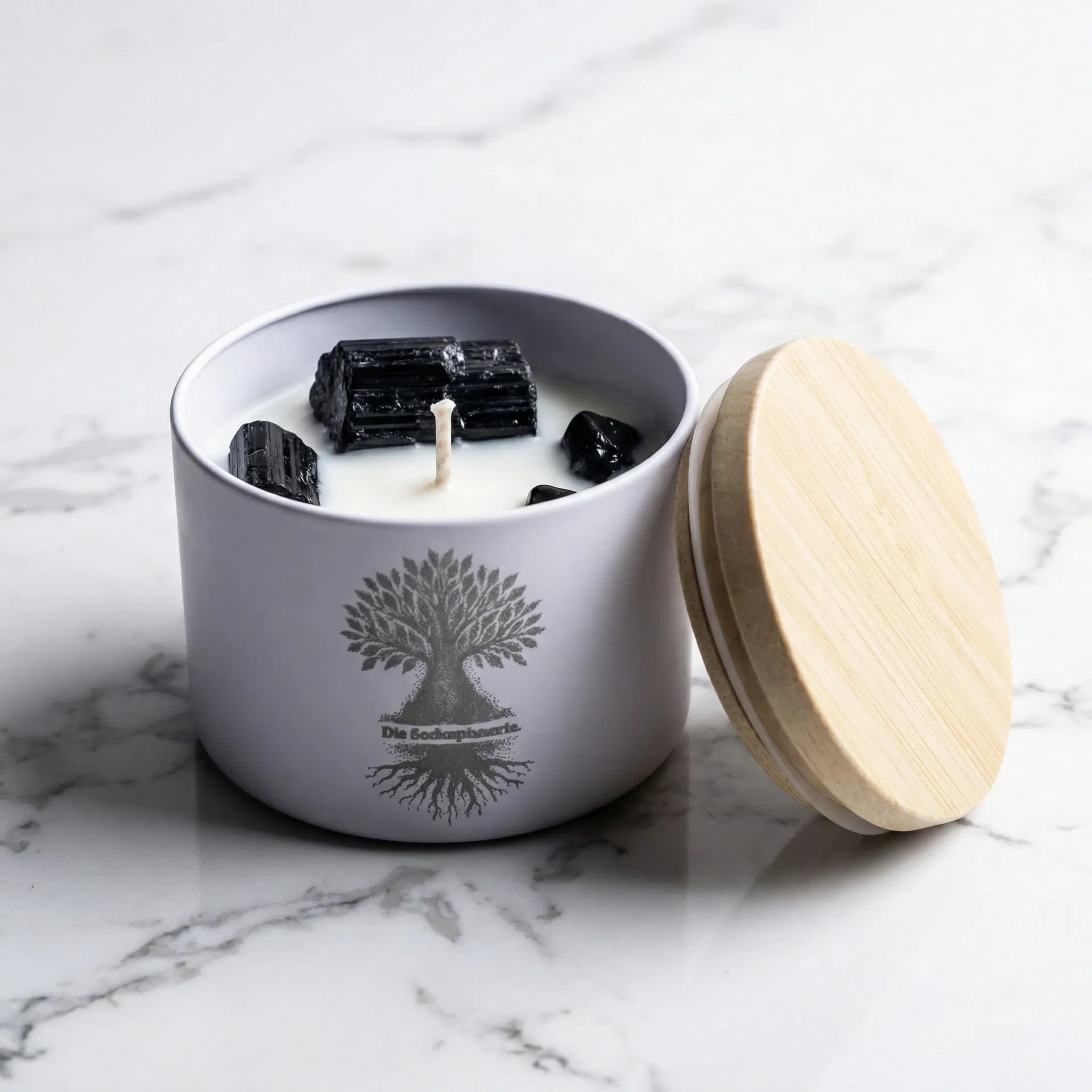 Meditationskerze – Schwarzer Turmalin