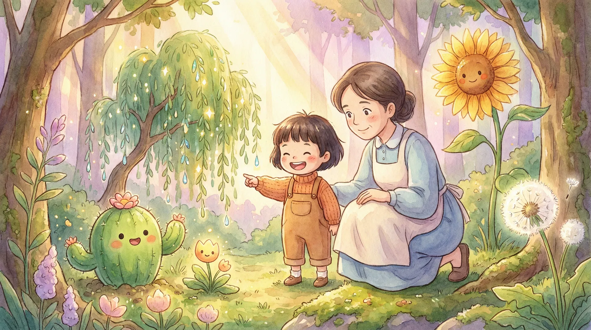 Kind entdeckt den magischen Gefühls-Garten