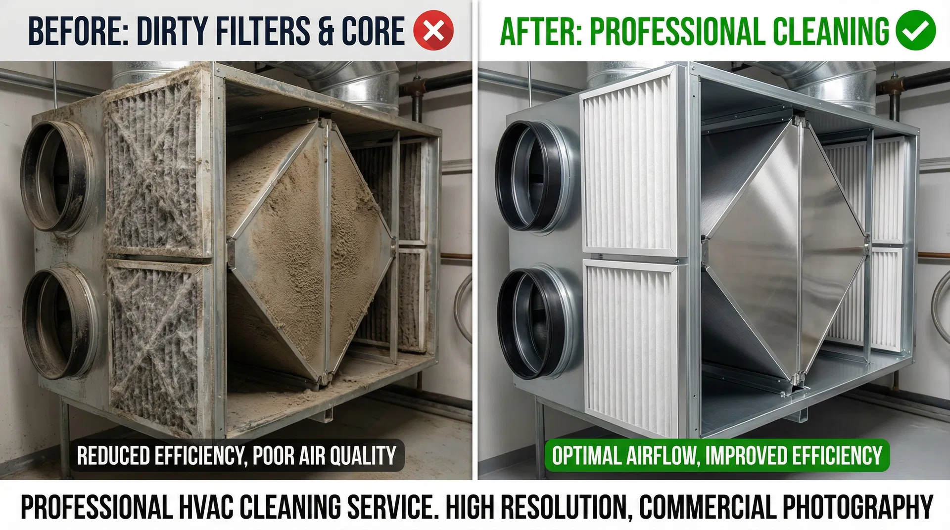 Air Exchanger Cleaning Air Exchanger Cleaning before and after results by NordAir Atlantic in Nova Scotia