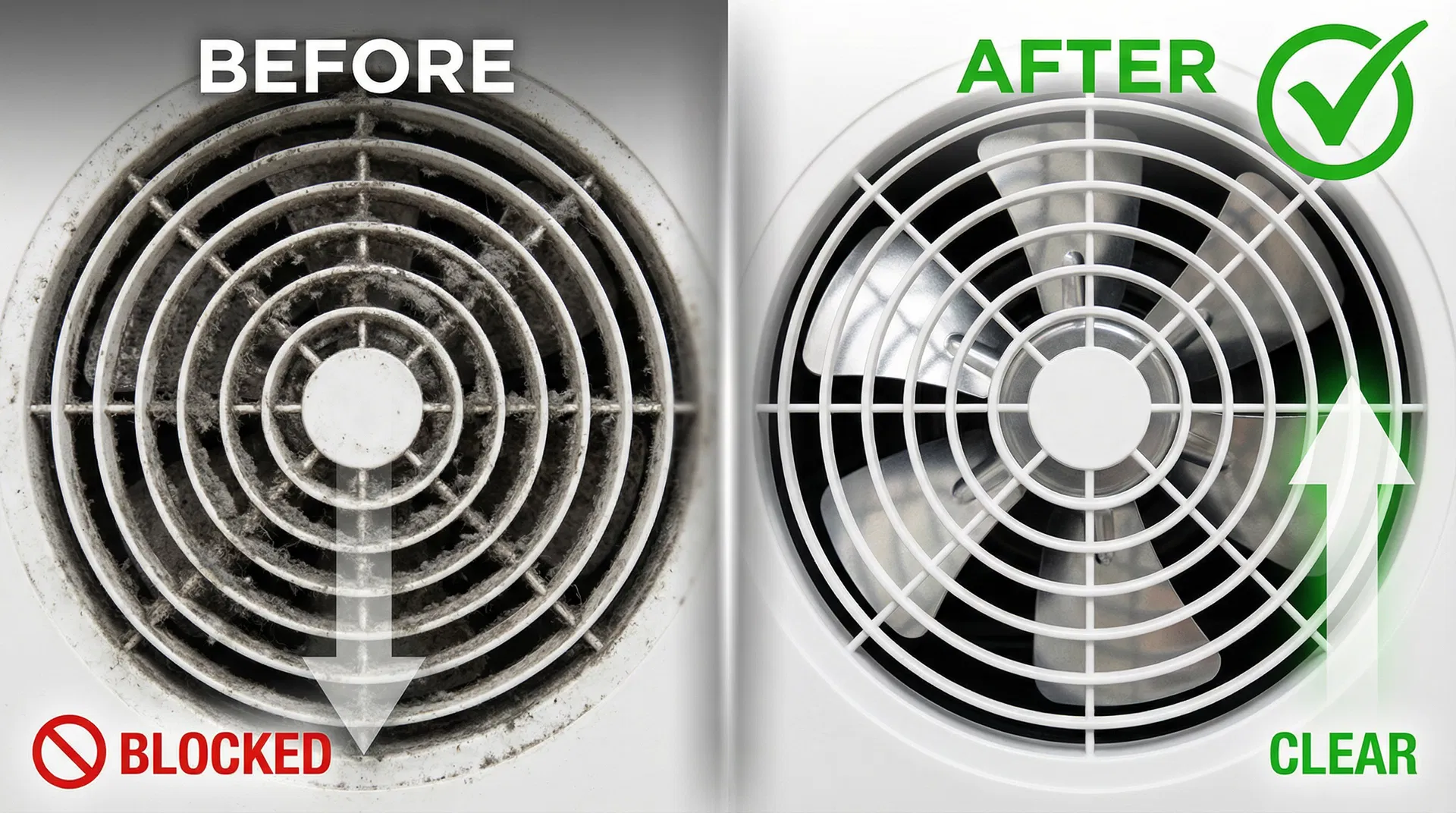 Bathroom Vent Cleaning Bathroom Vent Cleaning before and after results by NordAir Atlantic in Nova Scotia