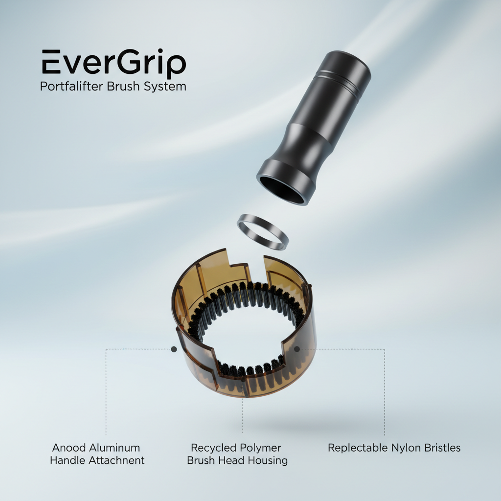 EverGrip Portafilter Brush System