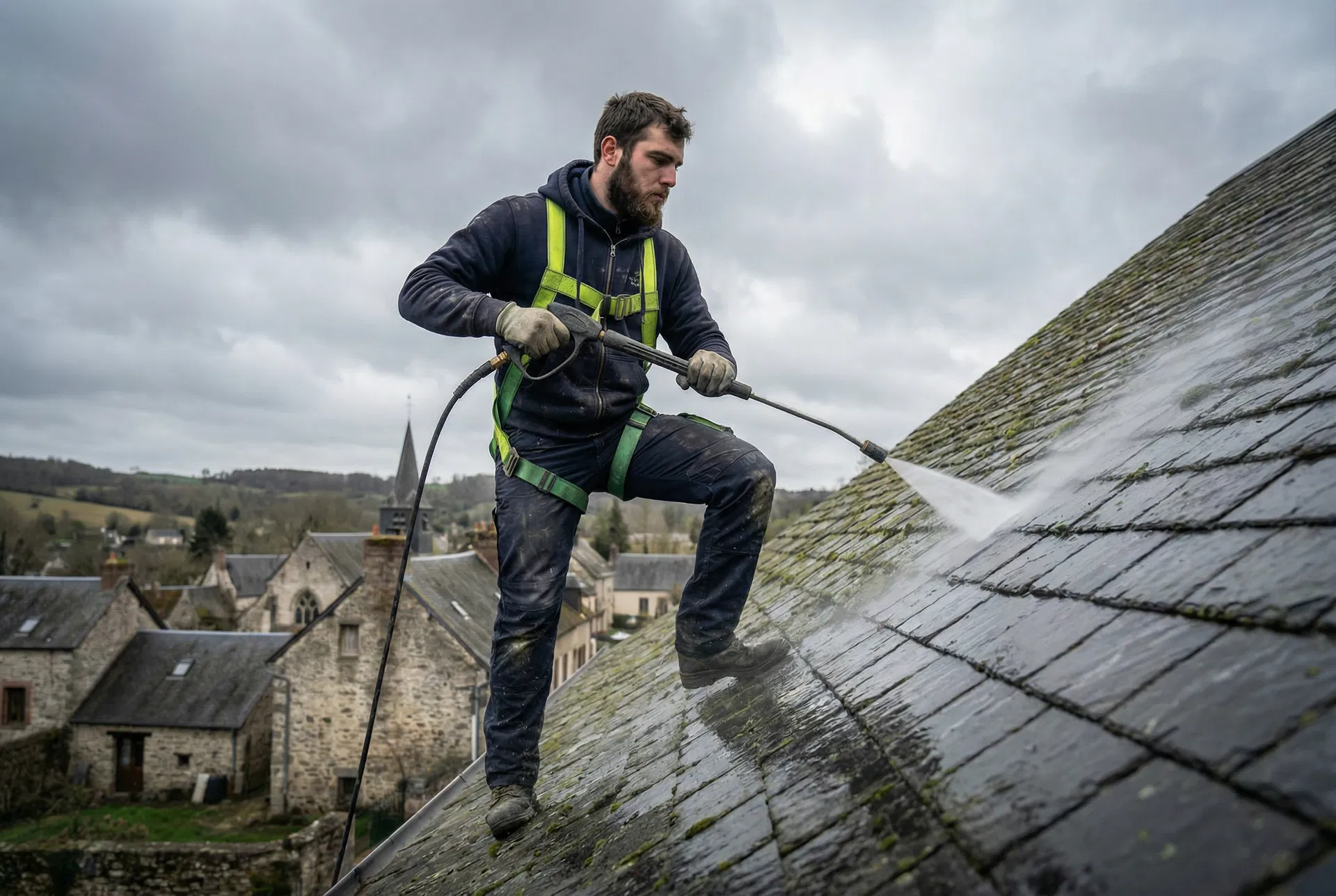 Nettoyage et démoussage de toiture