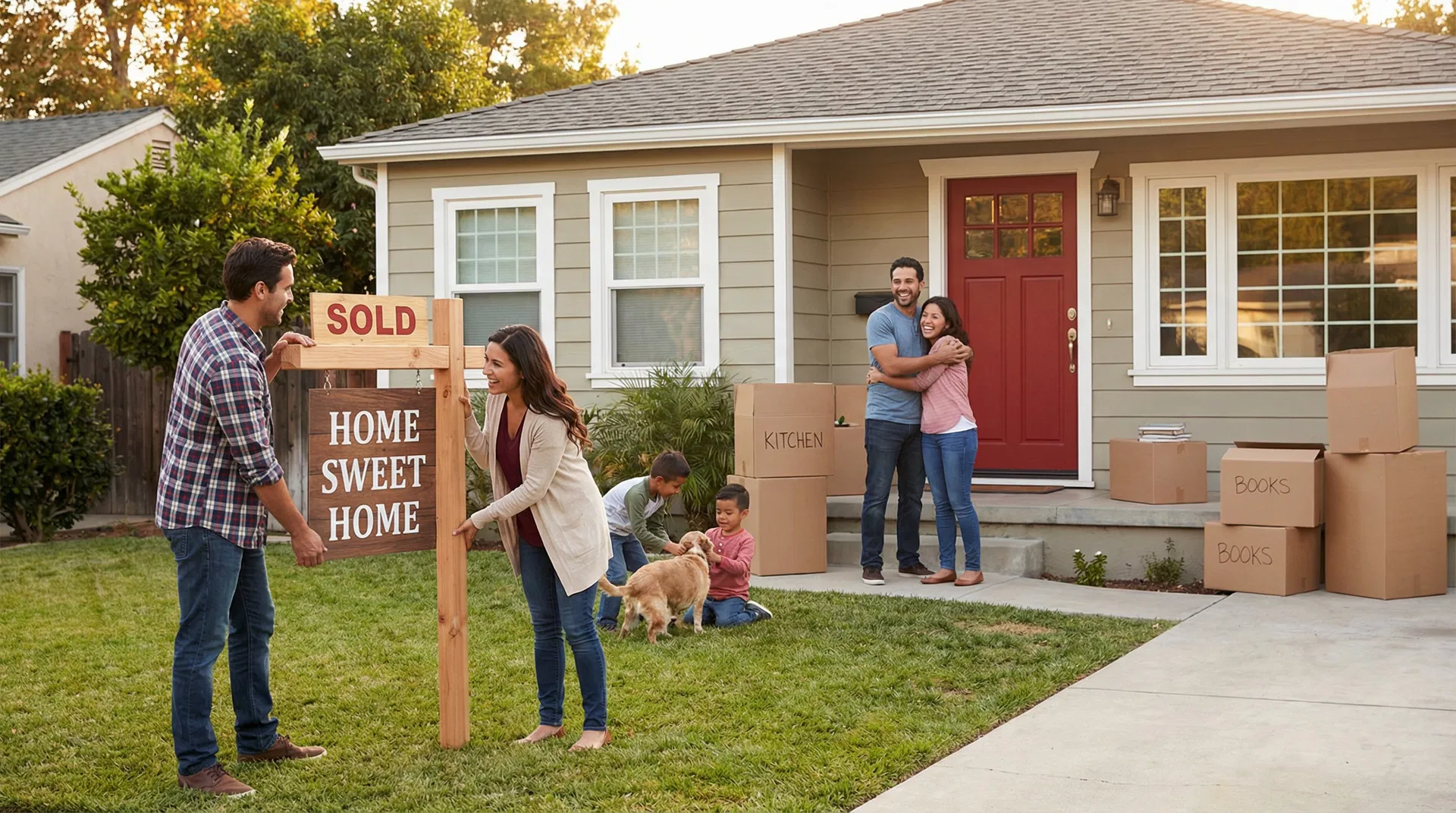 A family celebrating their successful home recovery