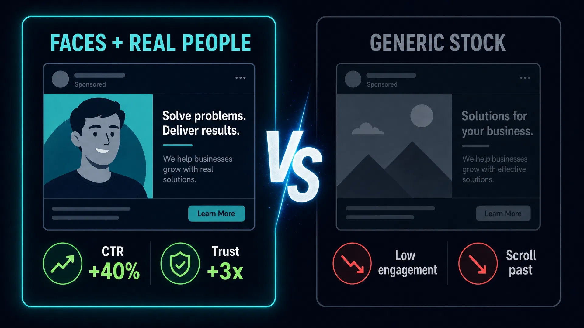 Faces + Real People vs. Generic Stock