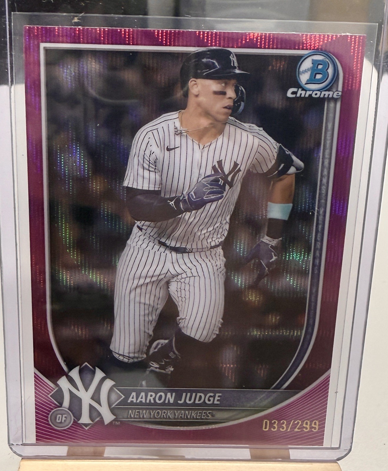 Aaron Judge 2021 Bowman Chrome Magenta Refractor Magenta Refractor - Trading Card Image