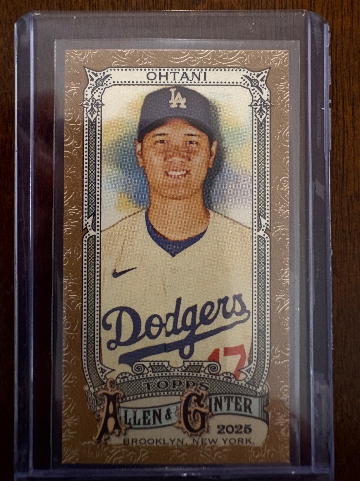 2025 Topps Allen & Ginter Shohei Ohtani Gold Bordered Mini Parallel Gold Bordered Mini Parallel - Trading Card Image