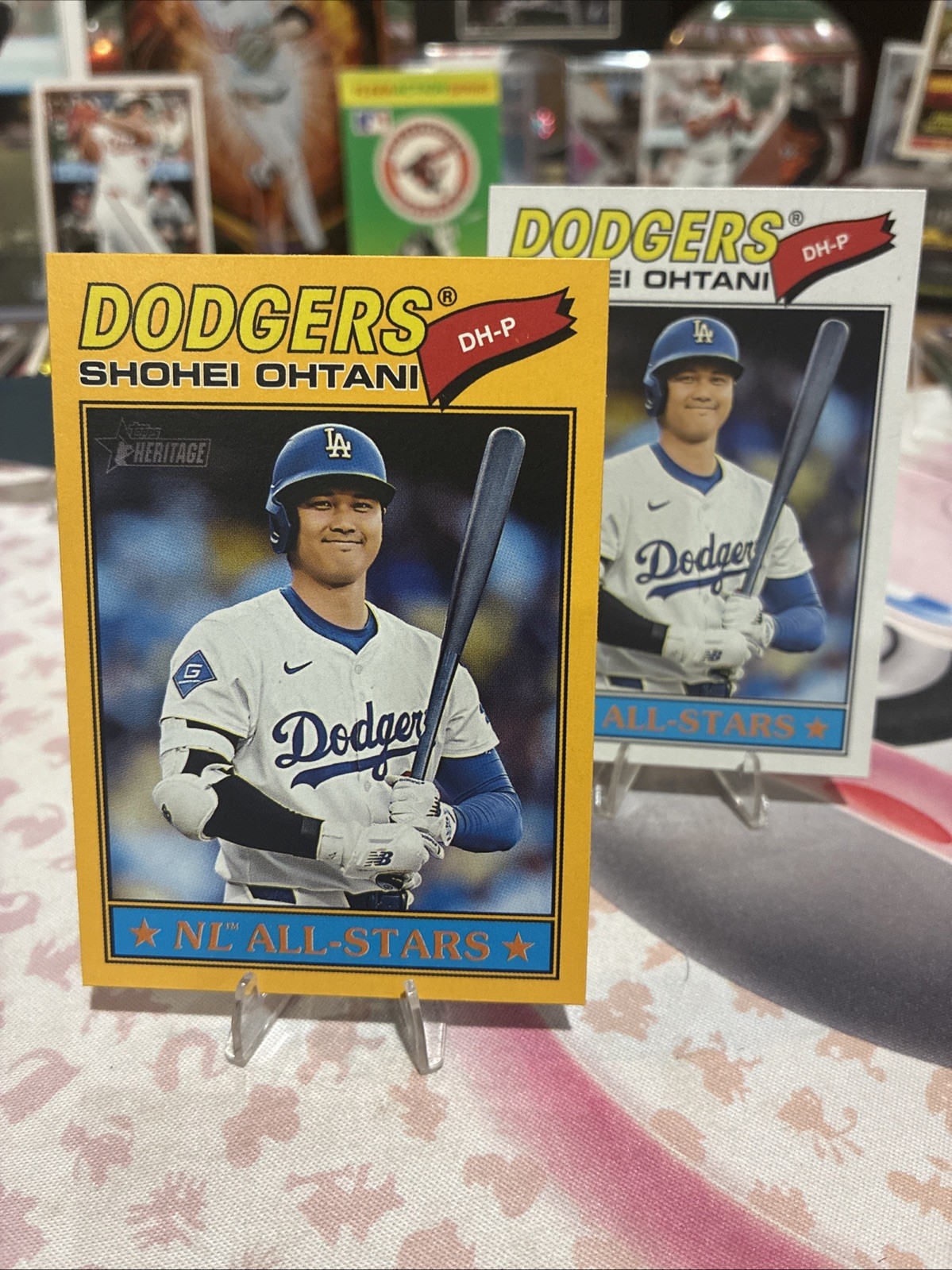 Shohei Ohtani 2024 Topps Heritage Yellow Border Parallel Yellow Border Parallel - Trading Card Image
