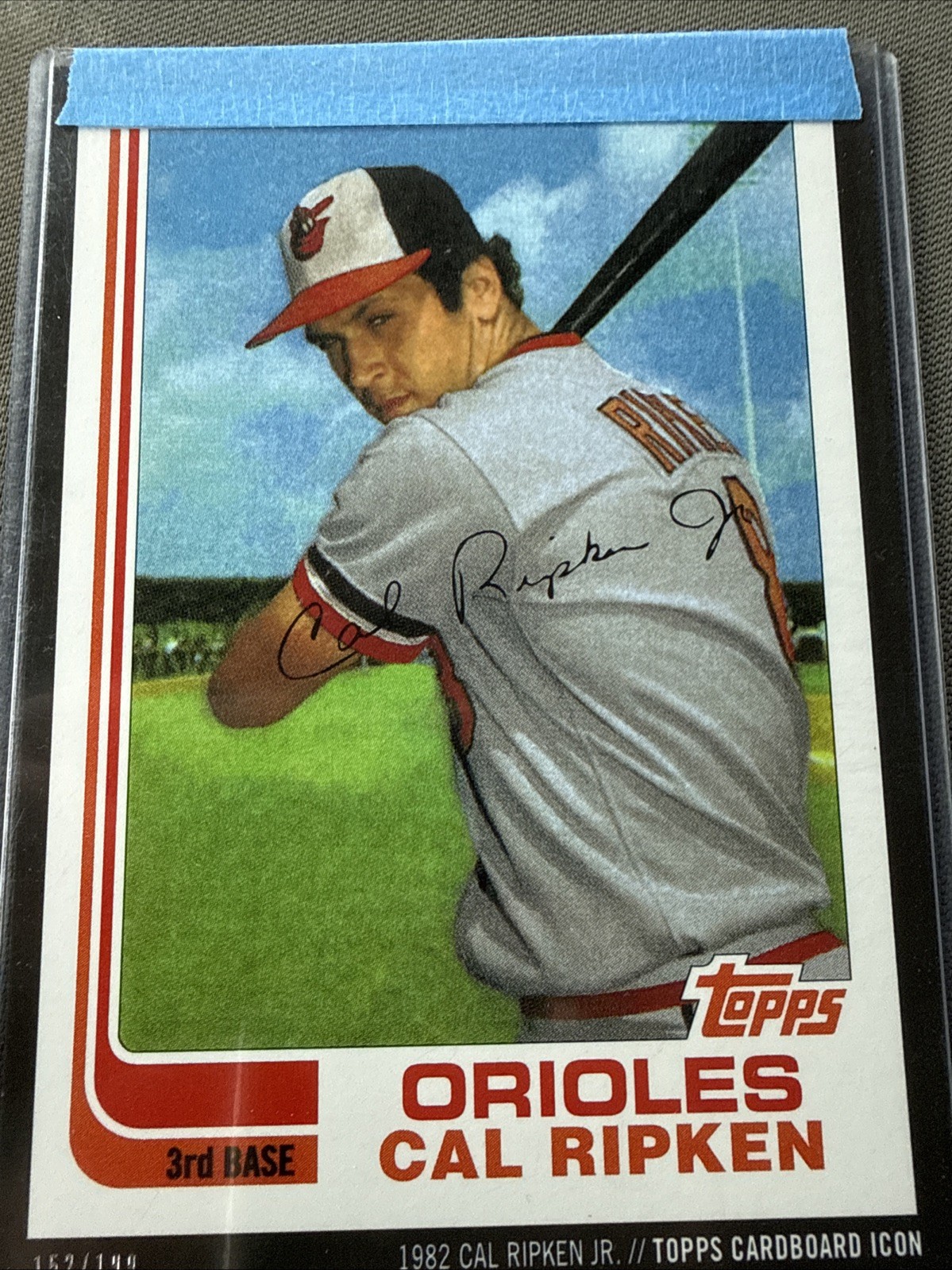 1982 Cal Ripken Jr. Topps Cardboard Icon Autograph - Trading Card Image