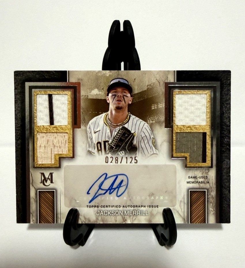 Jackson Merrill Autograph Game-Used Memorabilia /125 Game-Used Memorabilia Autograph - Trading Card Image