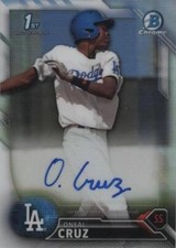 Oneil Cruz - 1st Bowman Chrome Base Autograph - Trading Card Image