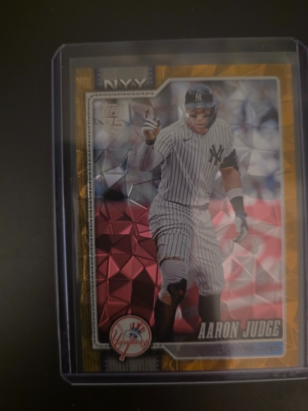 Aaron Judge 2023 Topps Chrome Sapphire Edition Red Lava Refractor Red Lava Refractor - Trading Card Image