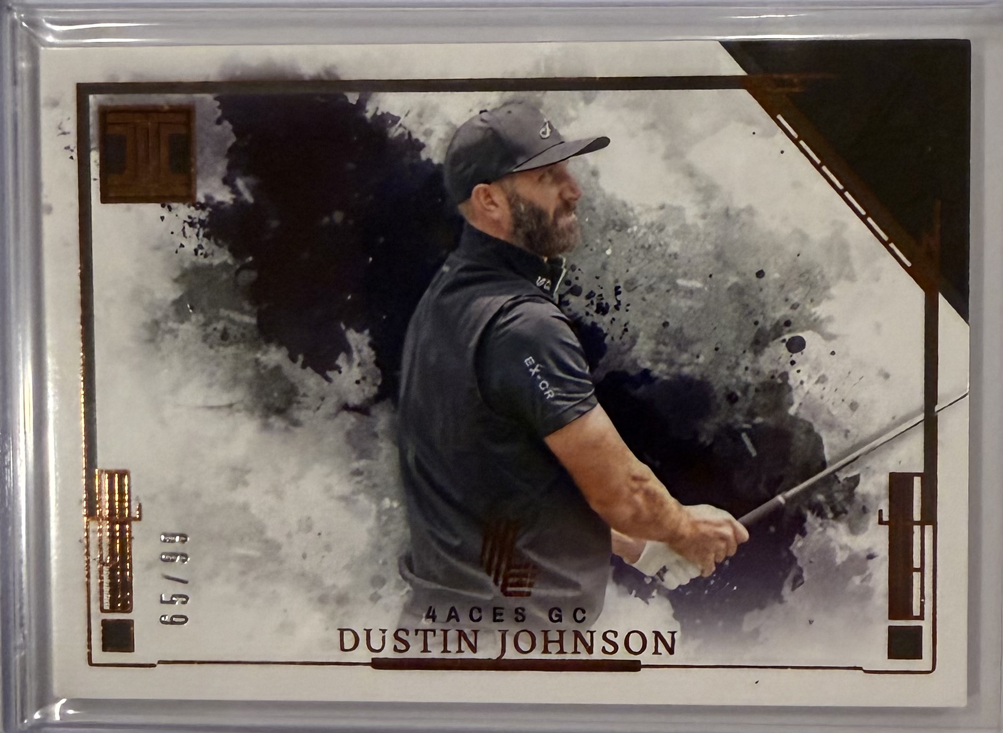 Dustin Johnson - 4 Aces GC Impeccable LIV Golf /99 65/99 Near Mint - Trading Card Image