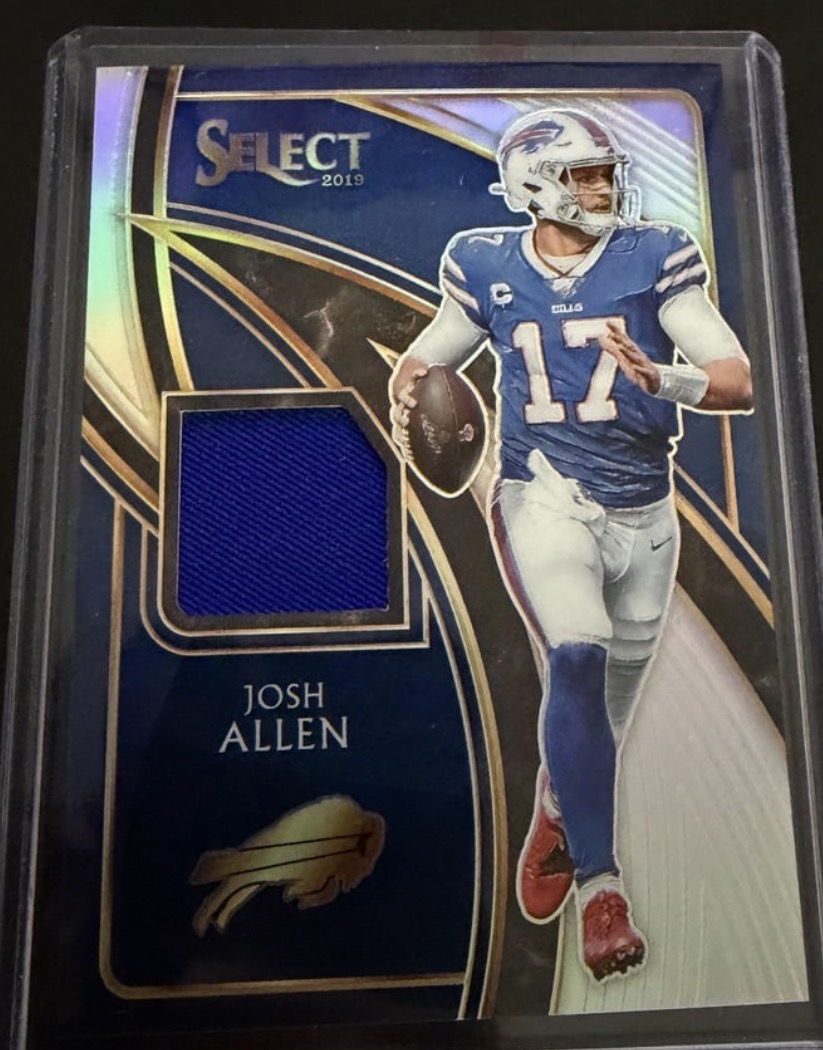 2019 Panini Select Josh Allen Player-Worn Patch Prizm #SS-9 Player-Worn Patch Prizm, Serial Numbered 46/99 Near Mint - Trading Card Image