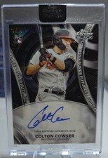 Colton Cowser 2023 Topps Chrome Black Rookie Base Autograph - Trading Card Image