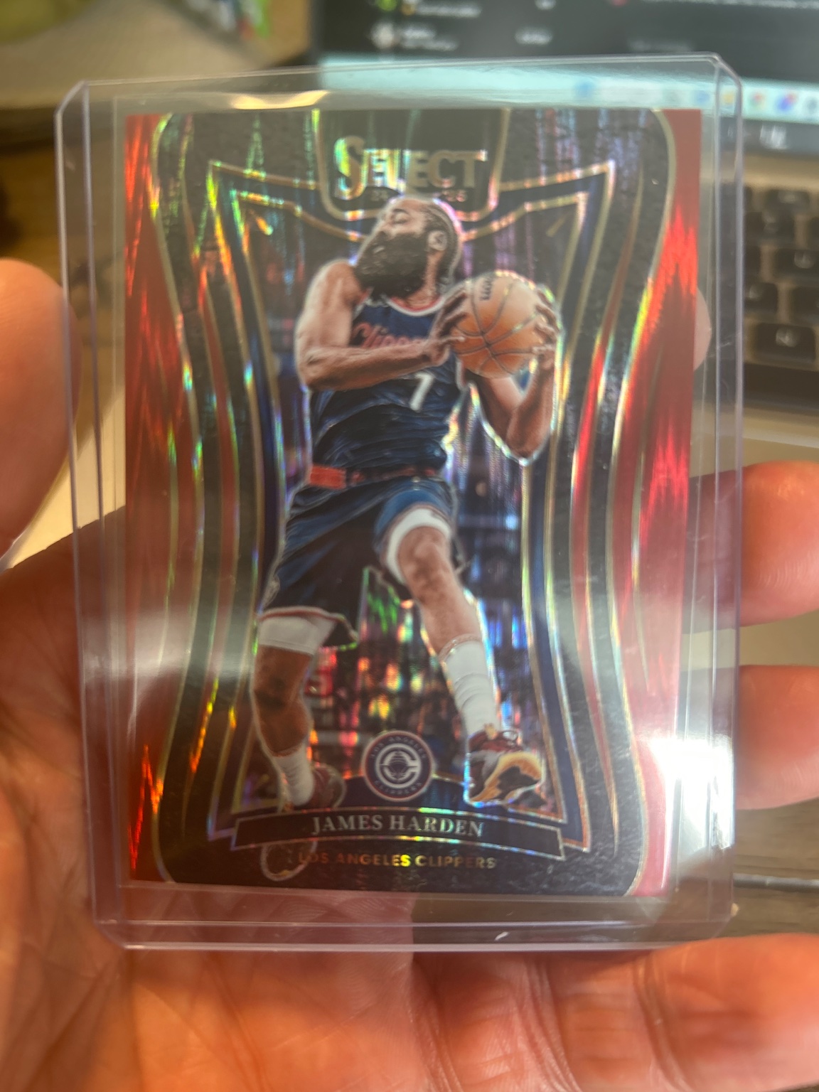 James Harden 2024 Panini Select Basketball Mezzanine Red Prizm