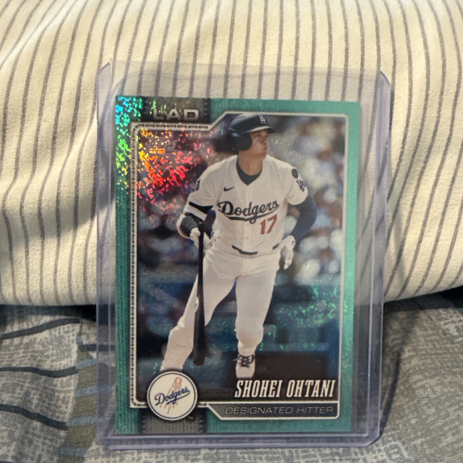 2024 Panini Donruss Optic Shohei Ohtani Aqua Logofractor Holo - Trading Card Image