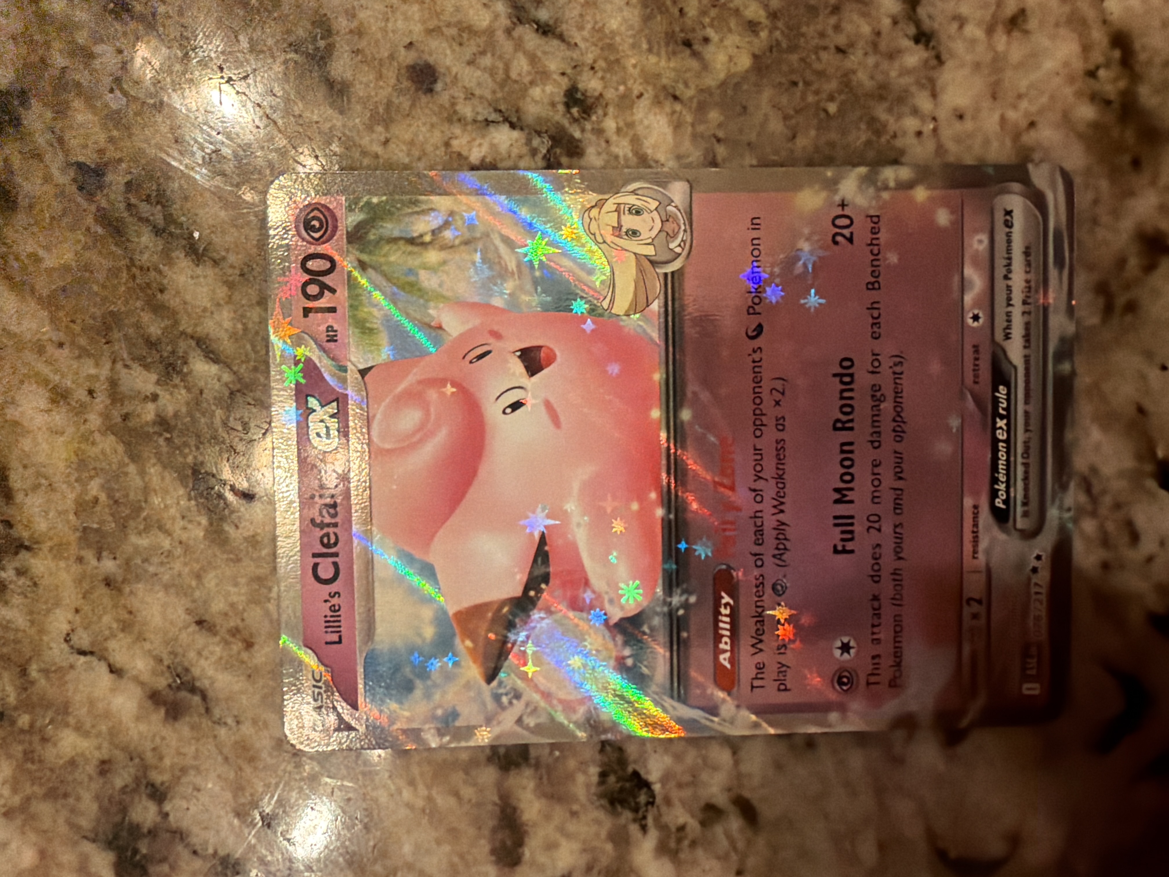 Lillie's Clefairy GX Full Art Holo Near Mint - Trading Card Image