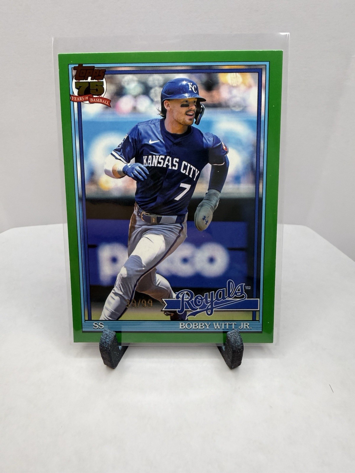Bobby Witt Jr. 2024 Topps 75th Anniversary Green Border /99 Green Border - Trading Card Image