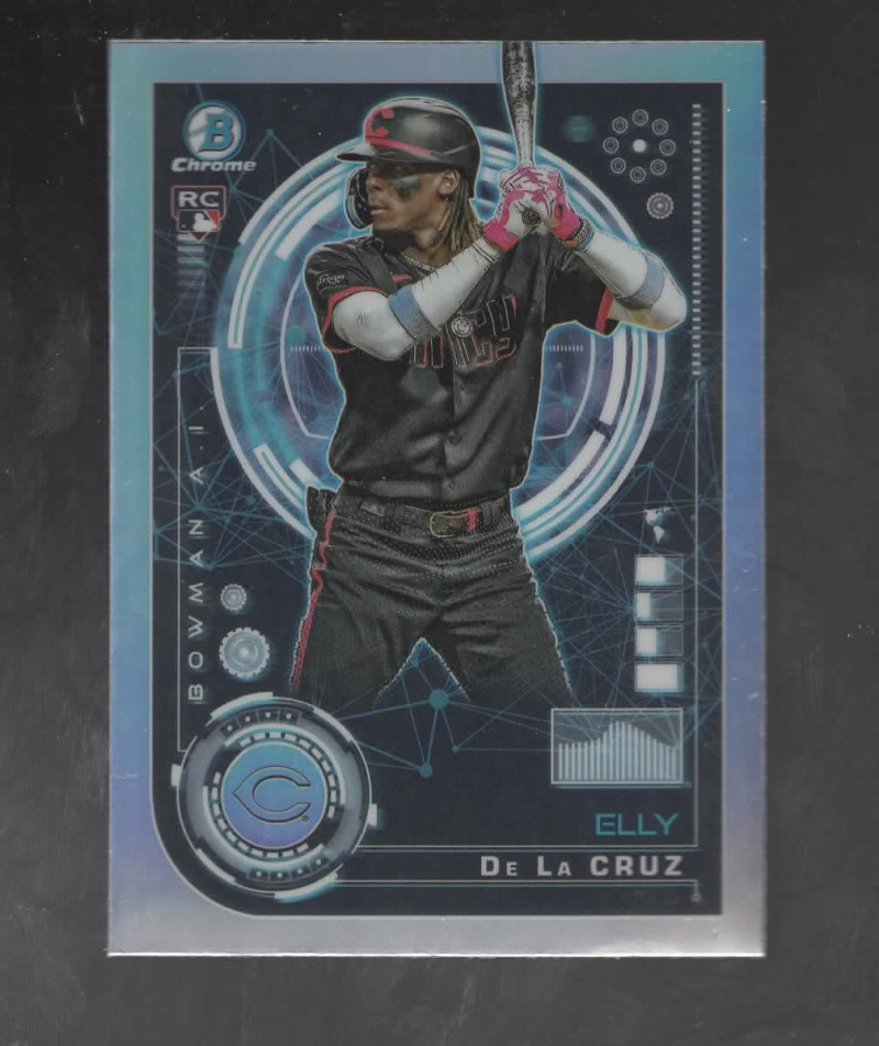 Elly De La Cruz - Bowman Chrome RC Aqua Lava Refractor Aqua Lava Refractor - Trading Card Image
