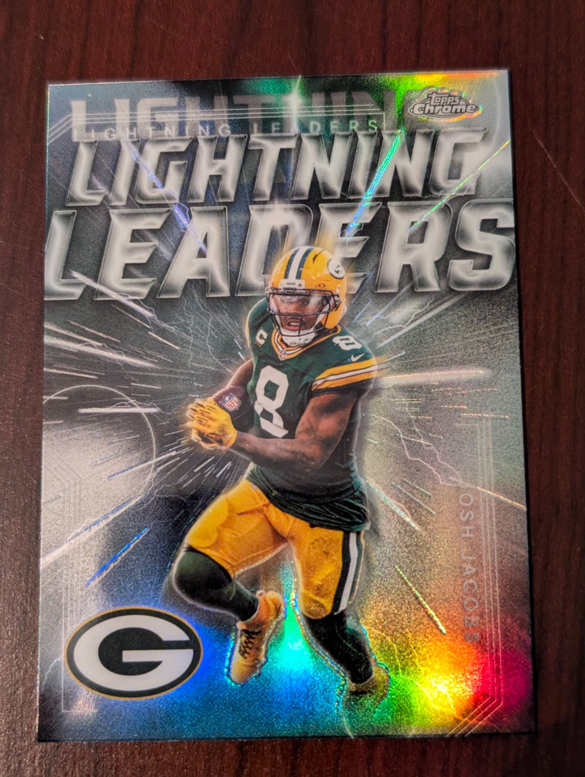 Josh Jacobs Lightning Leaders Refractor Refractor - Trading Card Image