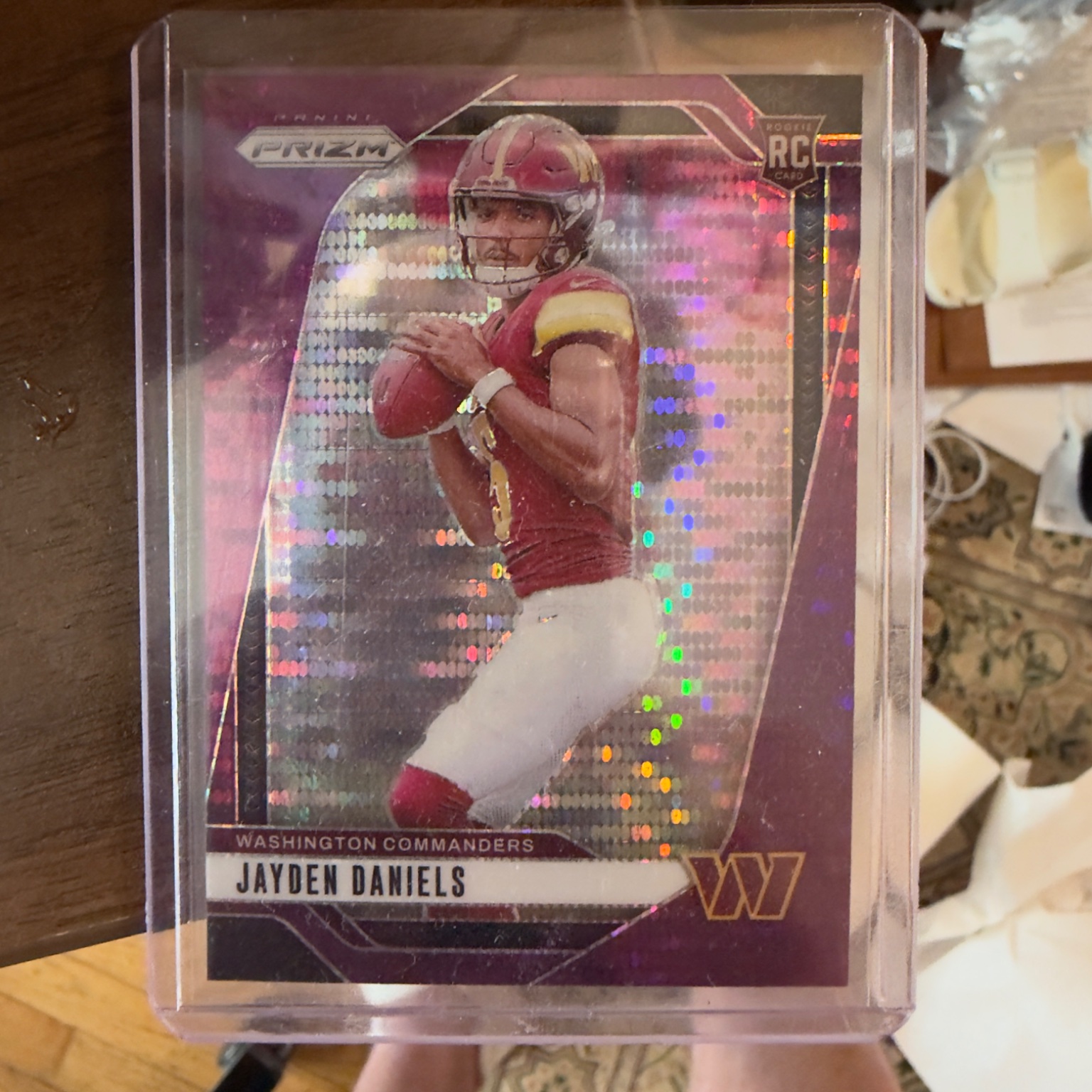 Jayden Daniels - Prizm Purple Shimmer Rookie Card