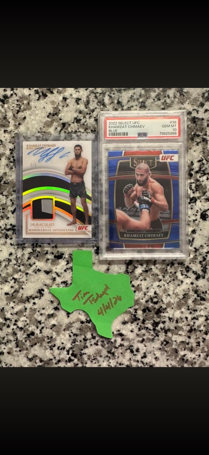 Khamzat Chimaev 2022 Panini Immaculate Memorabilia Autographs Patch Patch Autograph - Trading Card Image