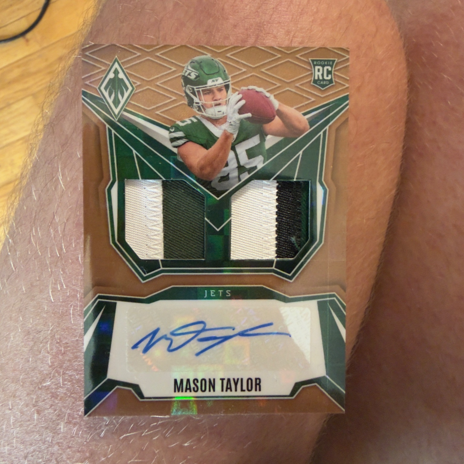 Mason Taylor Rookie Patch Rookie Patch Autograph - Trading Card Image