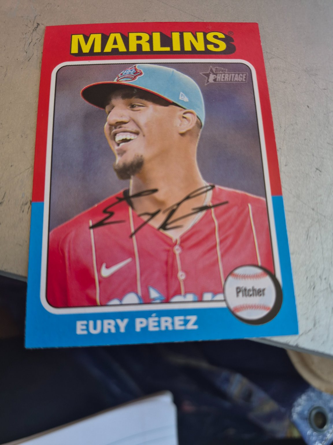 Eury Pérez 2023 Topps Heritage Base - Trading Card Image