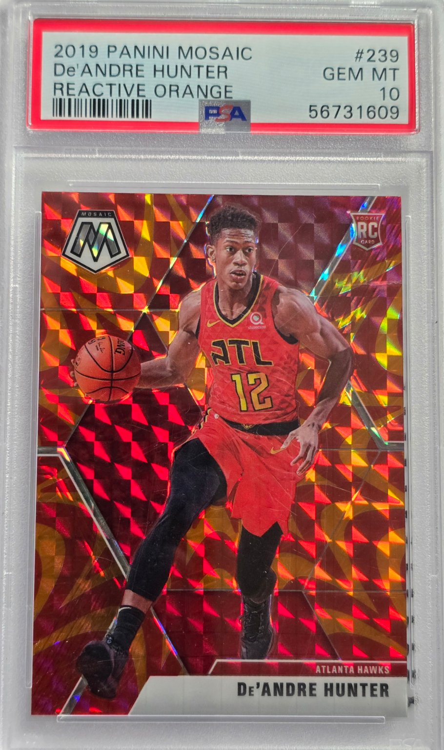 De'Andre Hunter 2019 Panini Mosaic Reactive Orange Reactive Orange Gem Mint - Trading Card Image