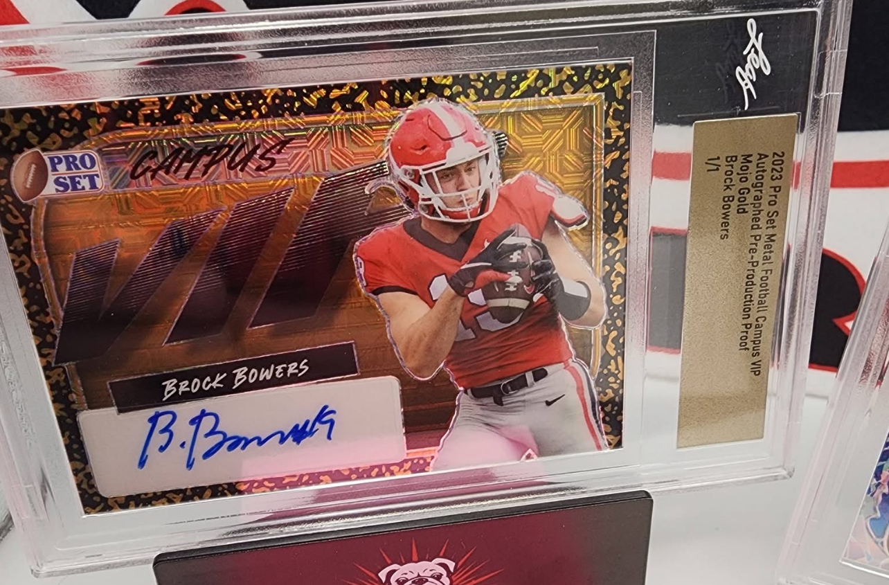 Brock Bowers - Autographed Pre-Production Proof Mojo Gold 1/1