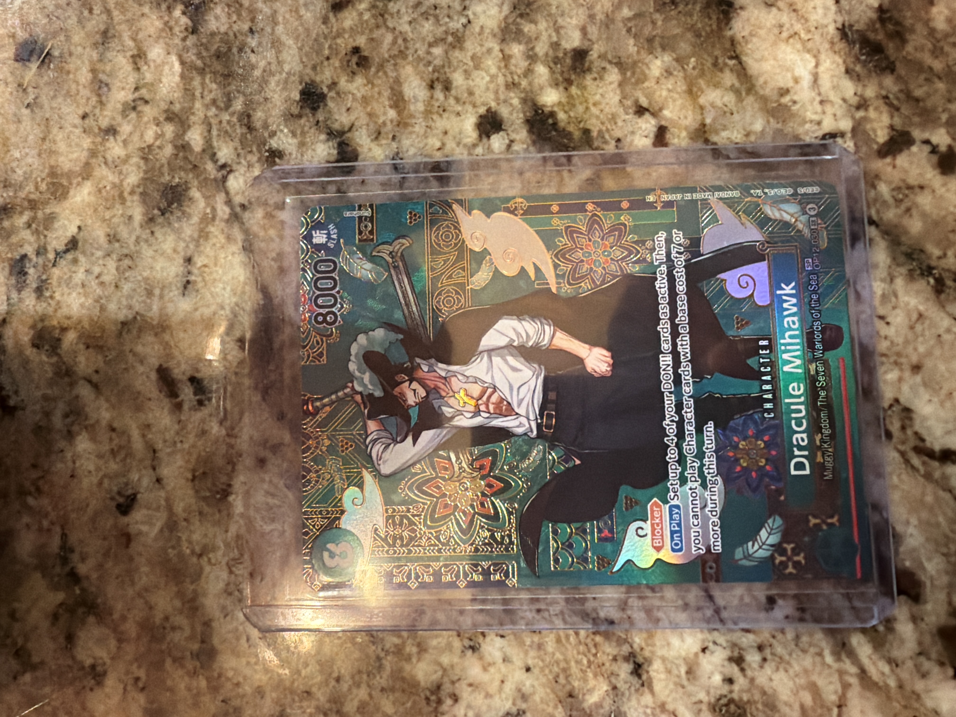 Dracule Mihawk Super Rare (Manga Art) - Trading Card Image