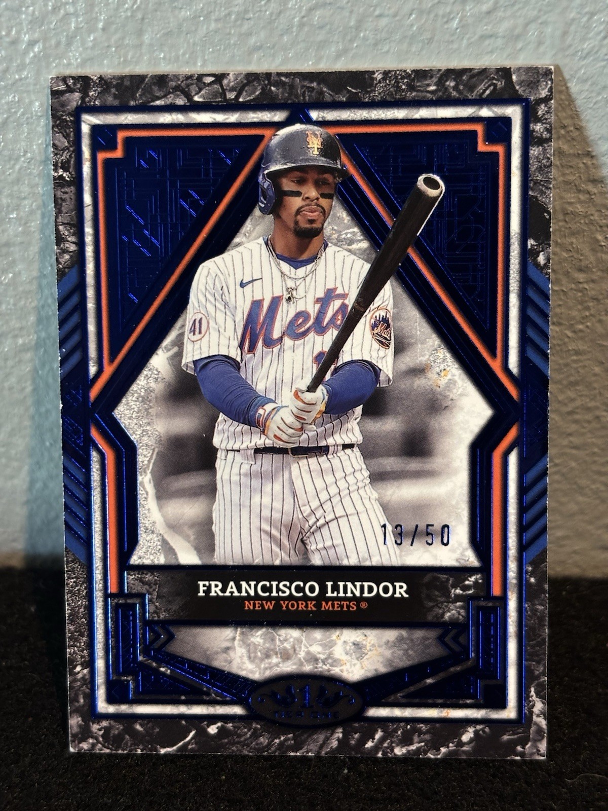 Francisco Lindor Luminaries Blue Frame Parallel Blue Frame Parallel - Trading Card Image