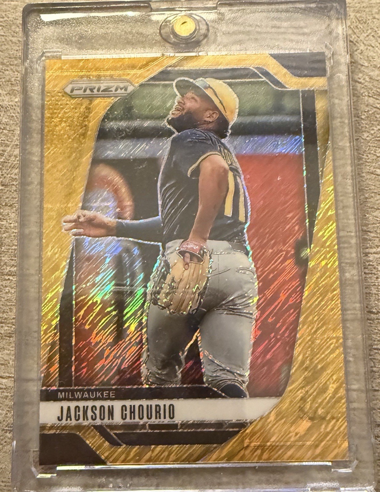 Jackson Chourio - Gold Prizm Silver Prizm - Trading Card Image
