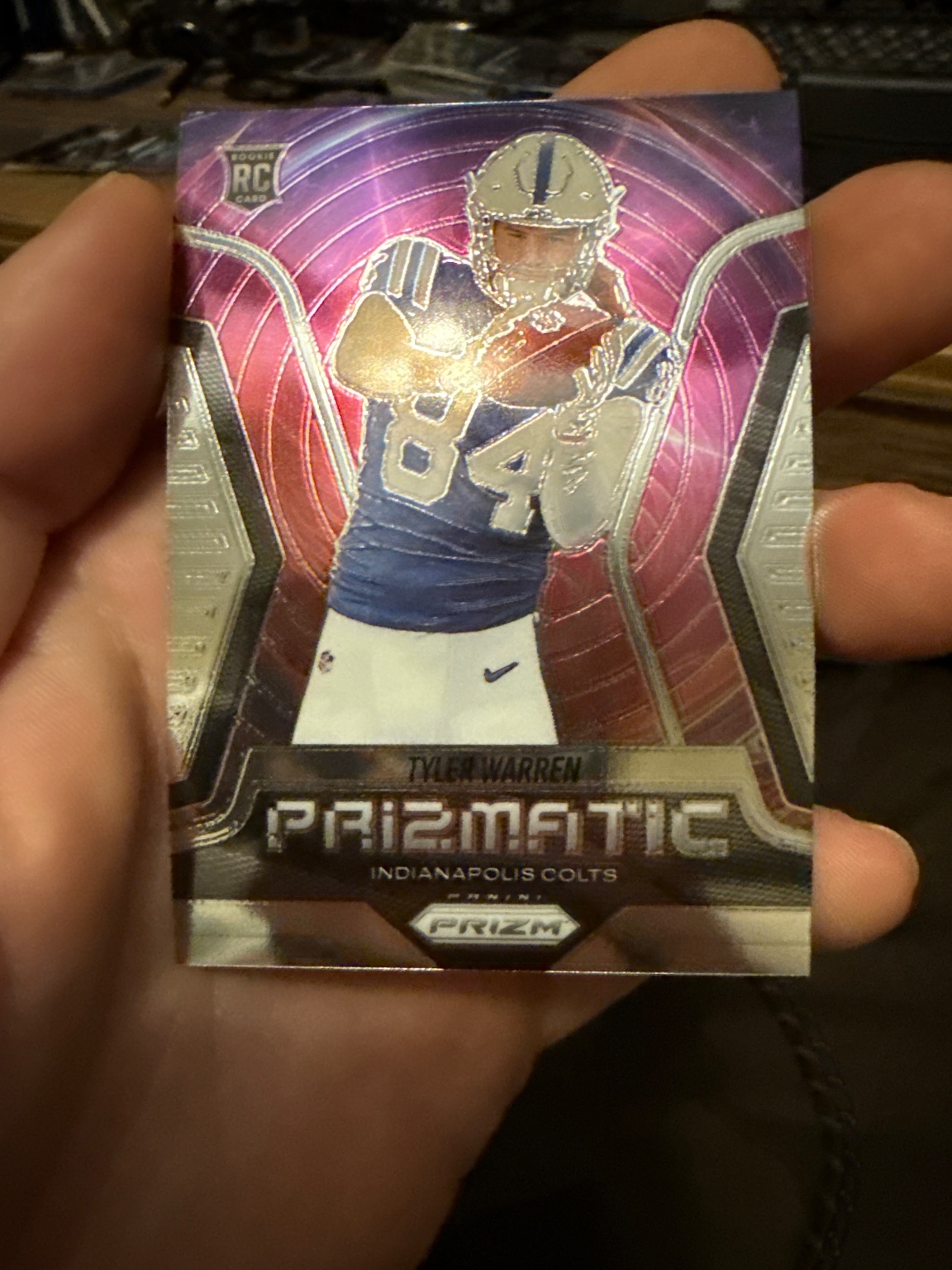 Tyler Warren Prizmatic Prizm Rookie Card Neon Green Pulsar - Trading Card Image