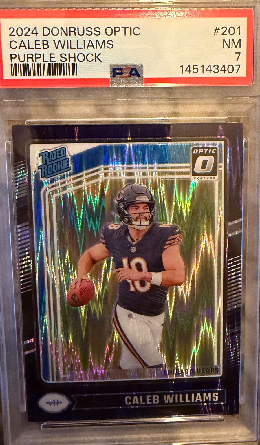 Caleb Williams - Purple Shock Purple Shock Near Mint - Trading Card Image