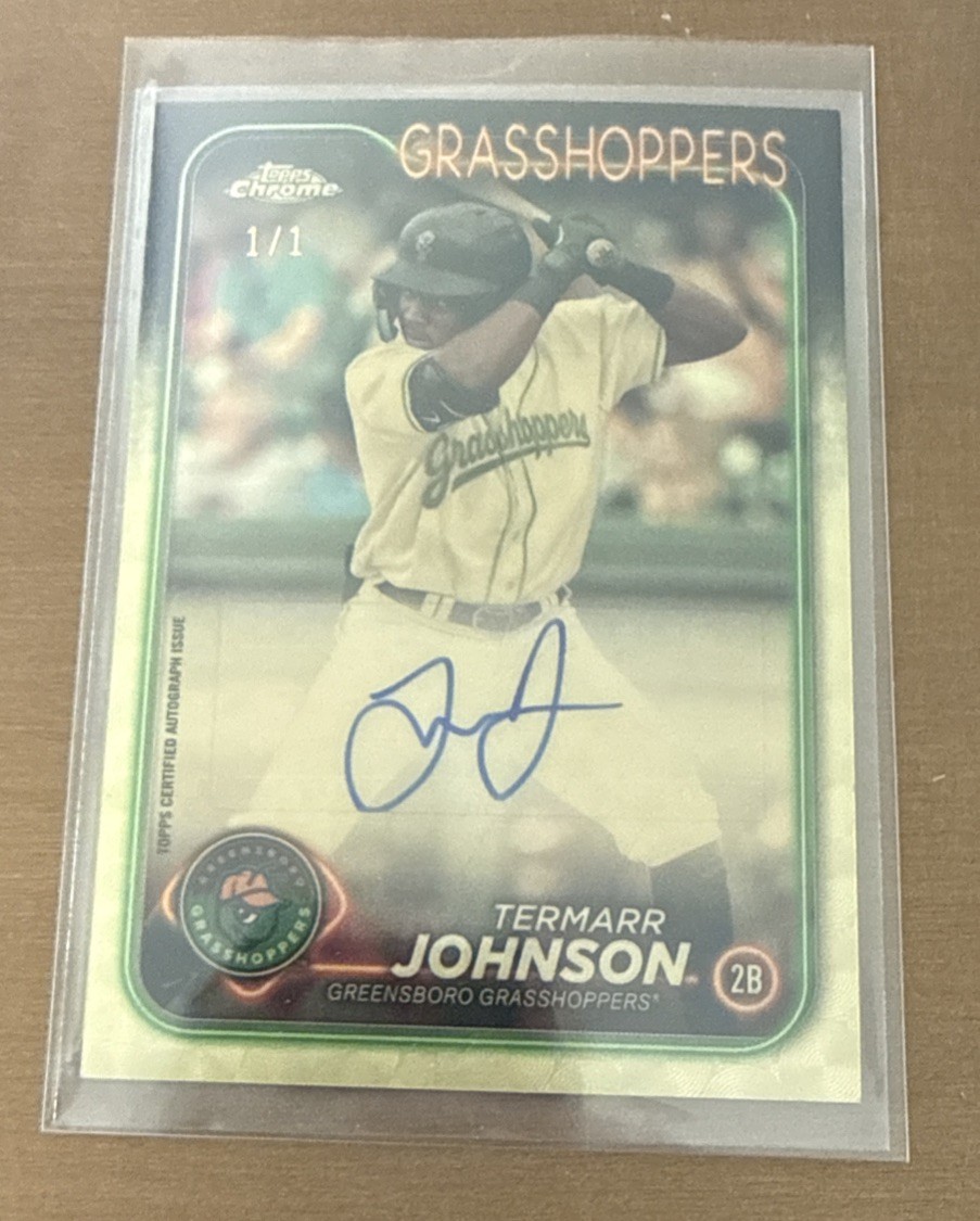 Termarr Johnson 2023 Topps Chrome Grasshoppers 1/1 Autograph 1/1 - Trading Card Image