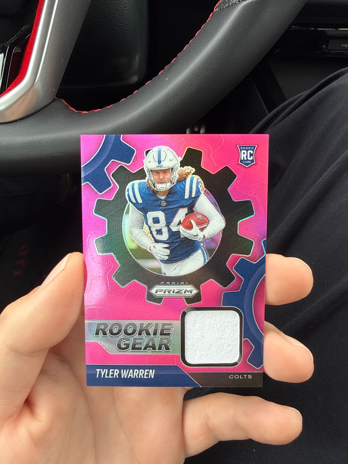 Tyler Warren Rookie Gear Patch Pink Prizm Silver Prizm - Trading Card Image