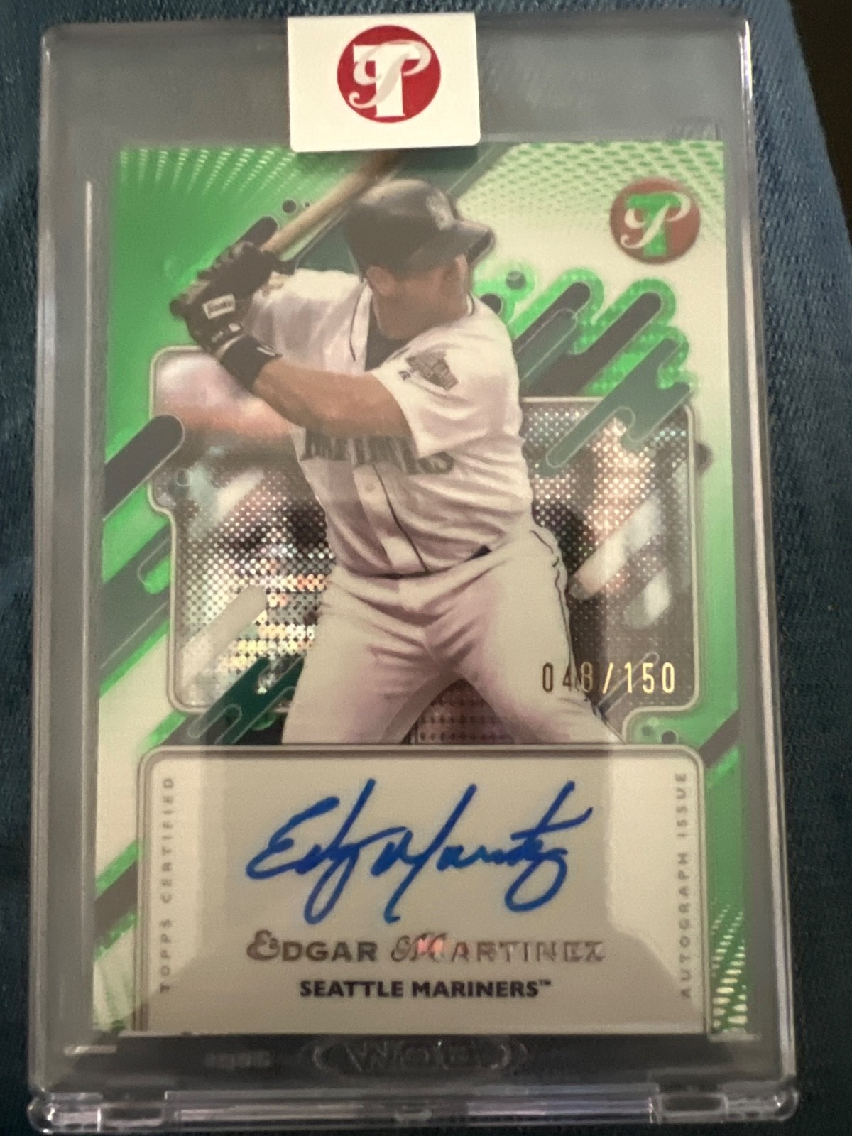 Edgar Martinez 2005 Topps Pristine Green Refractor Green Refractor - Trading Card Image