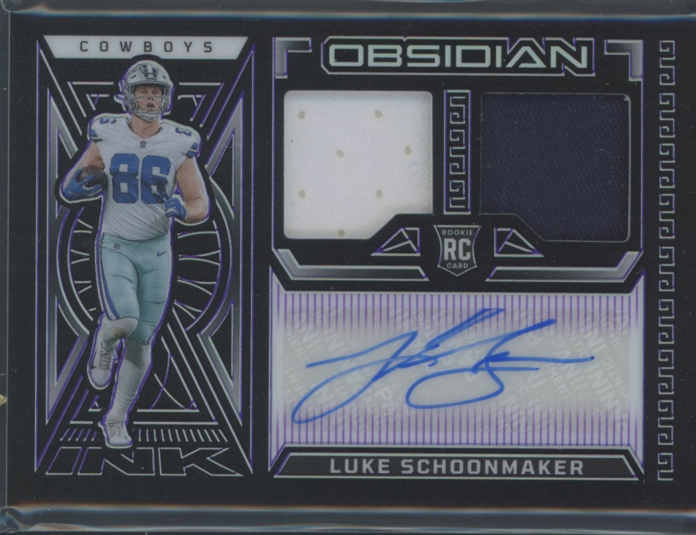 Luke Schoonmaker 2023 Panini Obsidian Rookie Jersey Ink Autograph /75 Rookie Jersey Ink Autograph /75 - Trading Card Image