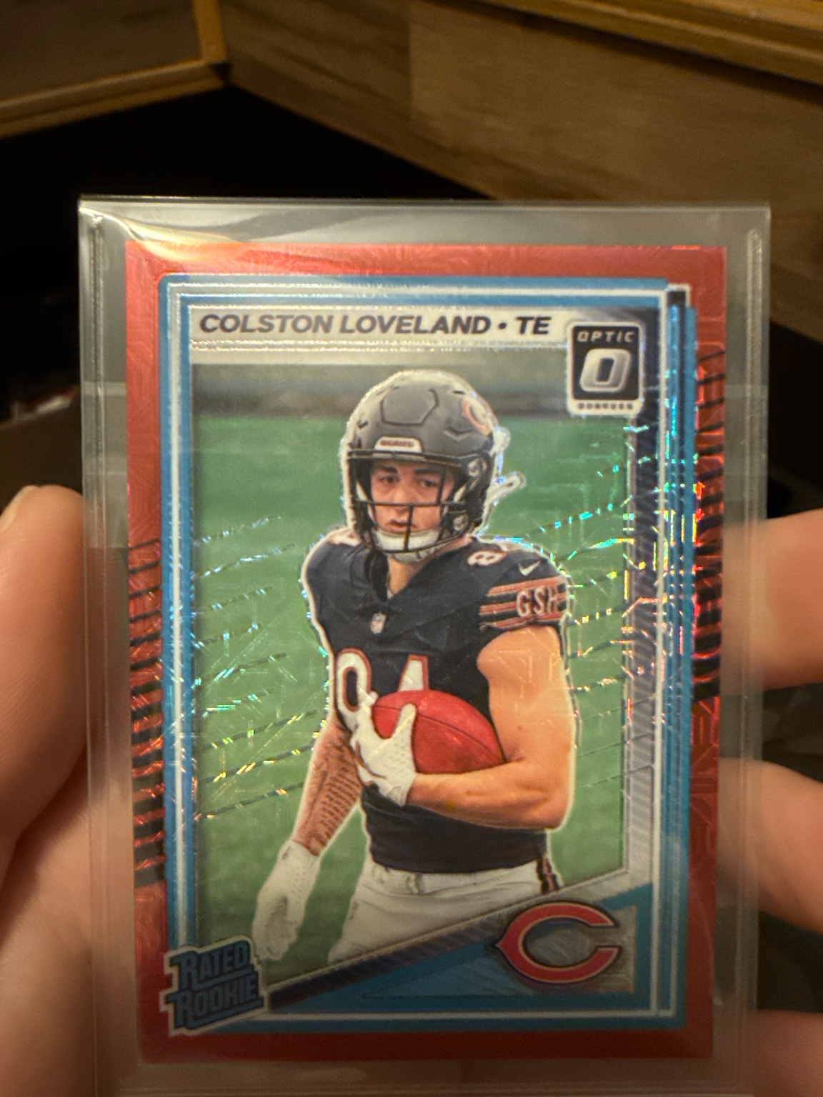 Colston Loveland - Rated Rookie Red Mojo Prizm Red Mojo Prizm - Trading Card Image