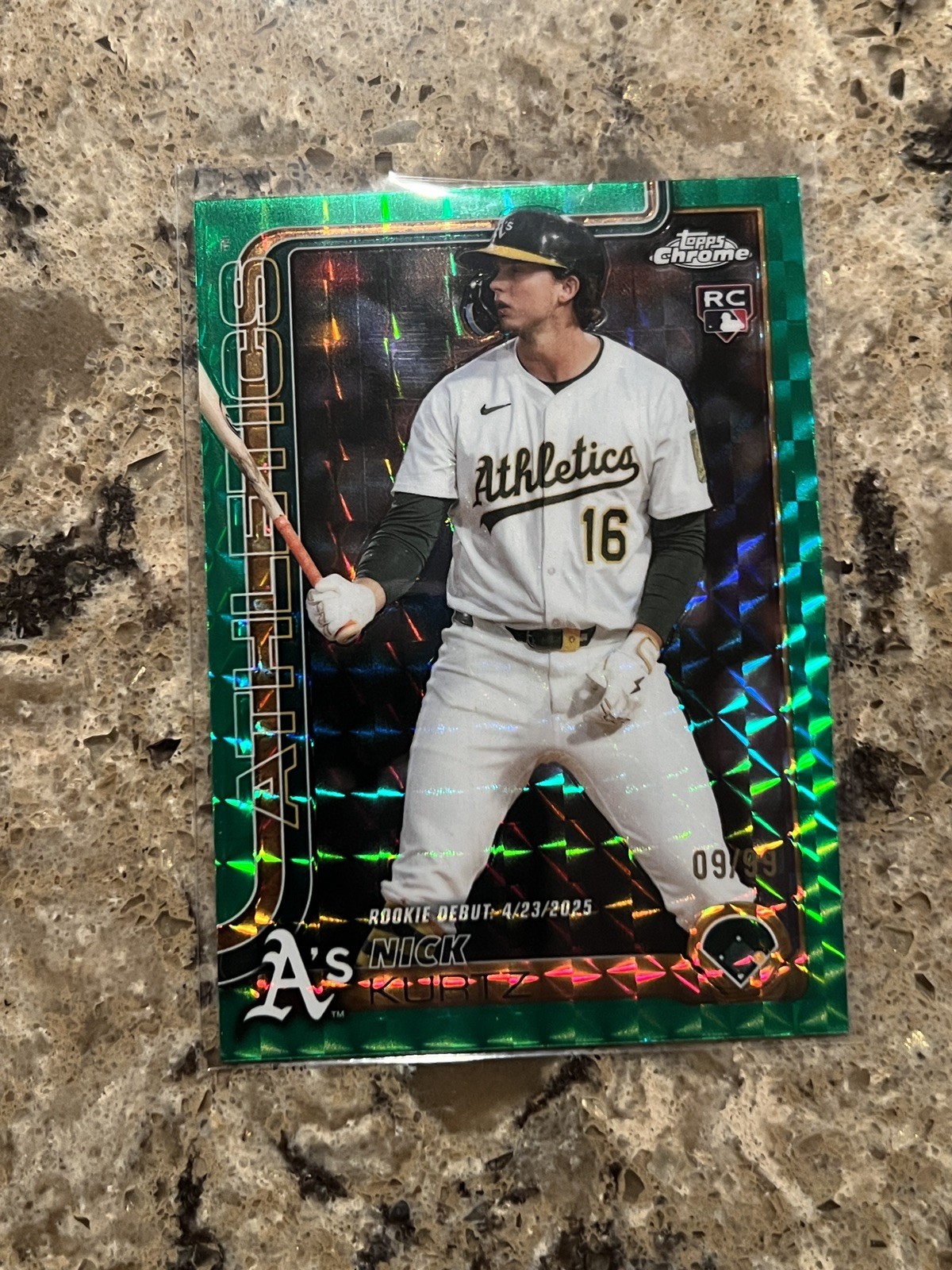Nick Kurtz - Green Refractor Rookie Card Green Refractor /99 - Trading Card Image