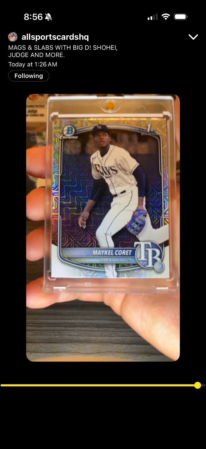 Maykel Coret 2023 Topps Bowman Chrome Xfractor Xfractor - Trading Card Image