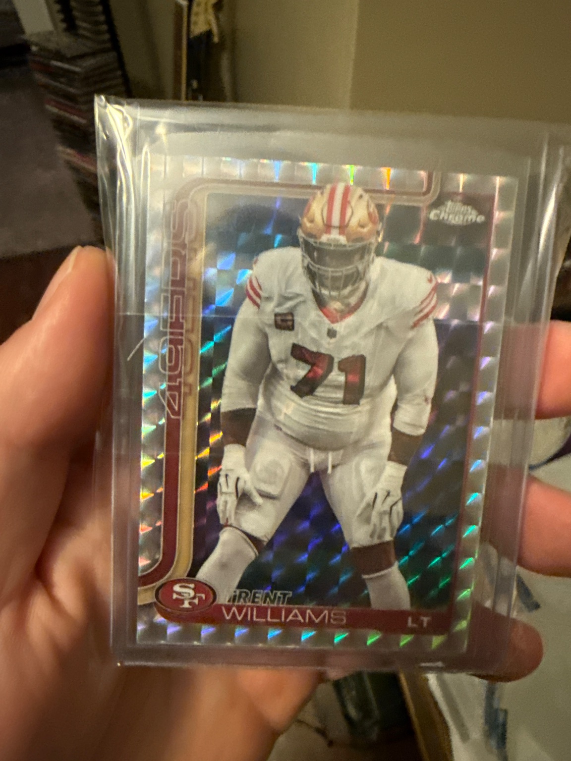 Trent Williams 2023 Topps Chrome Refractor Refractor - Trading Card Image