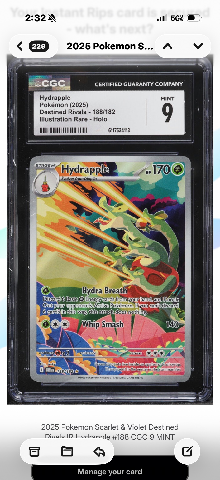 Hydrapple Illustration Rare - Holo Mint - Trading Card Image