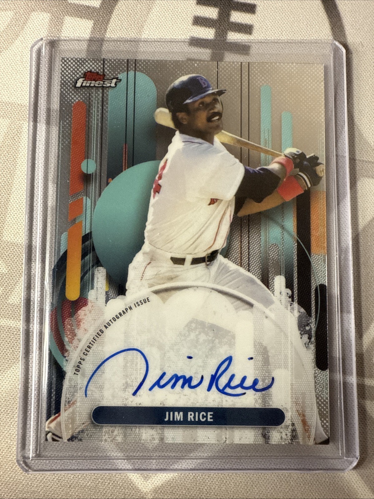 Jim Rice Topps Finest Certified Issue Base Autograph - Trading Card Image