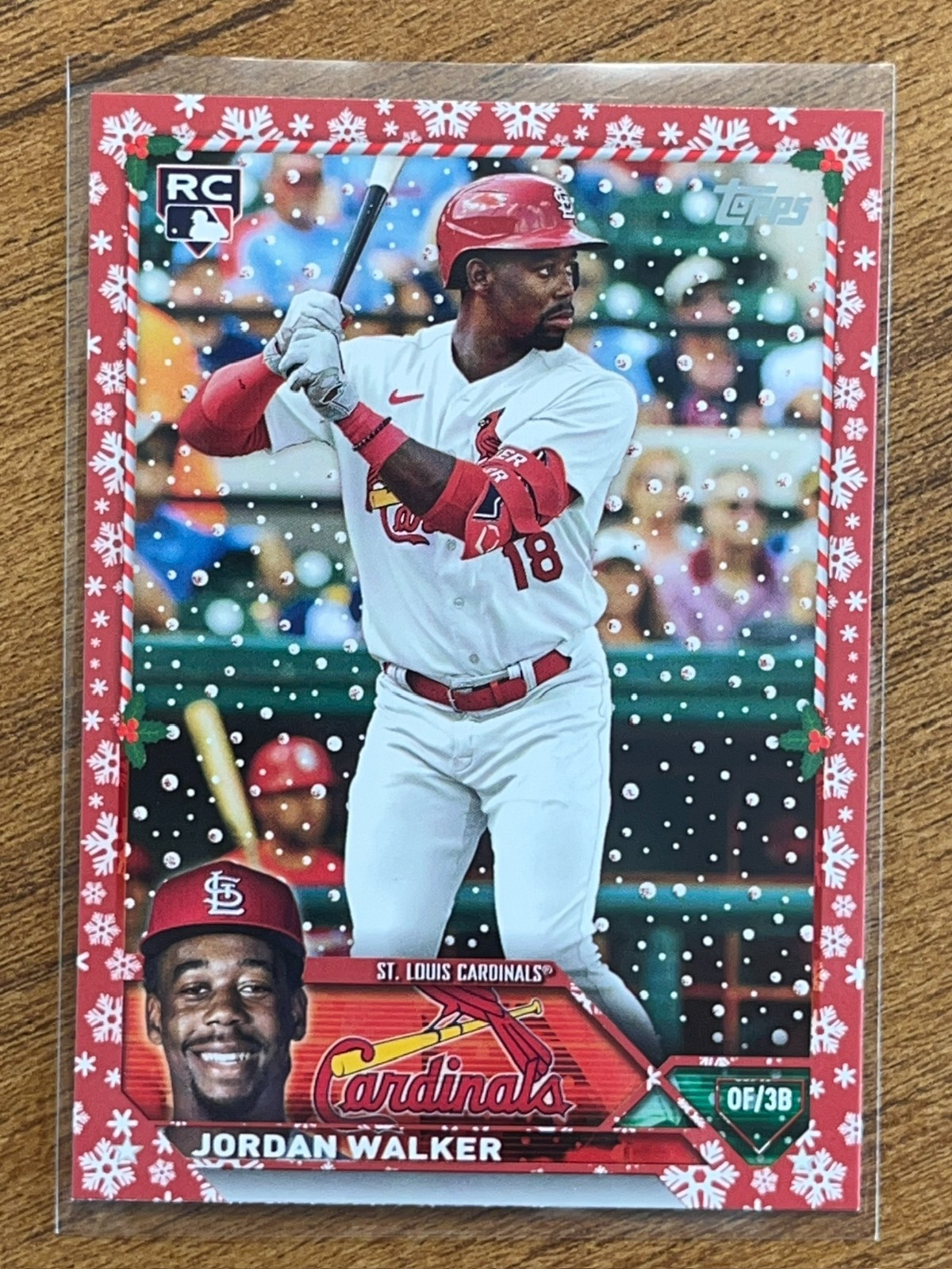 Jordan Walker Rookie Card Holiday Metallic Snowflakes - Trading Card Image