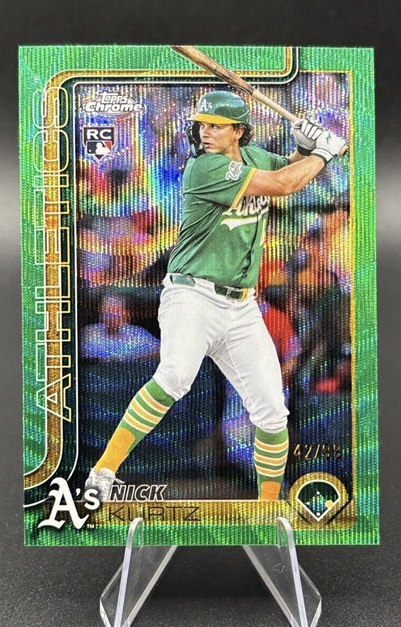 Nick Kurtz 2024 Topps Chrome Green Refractor Rookie Card Green Refractor - Trading Card Image
