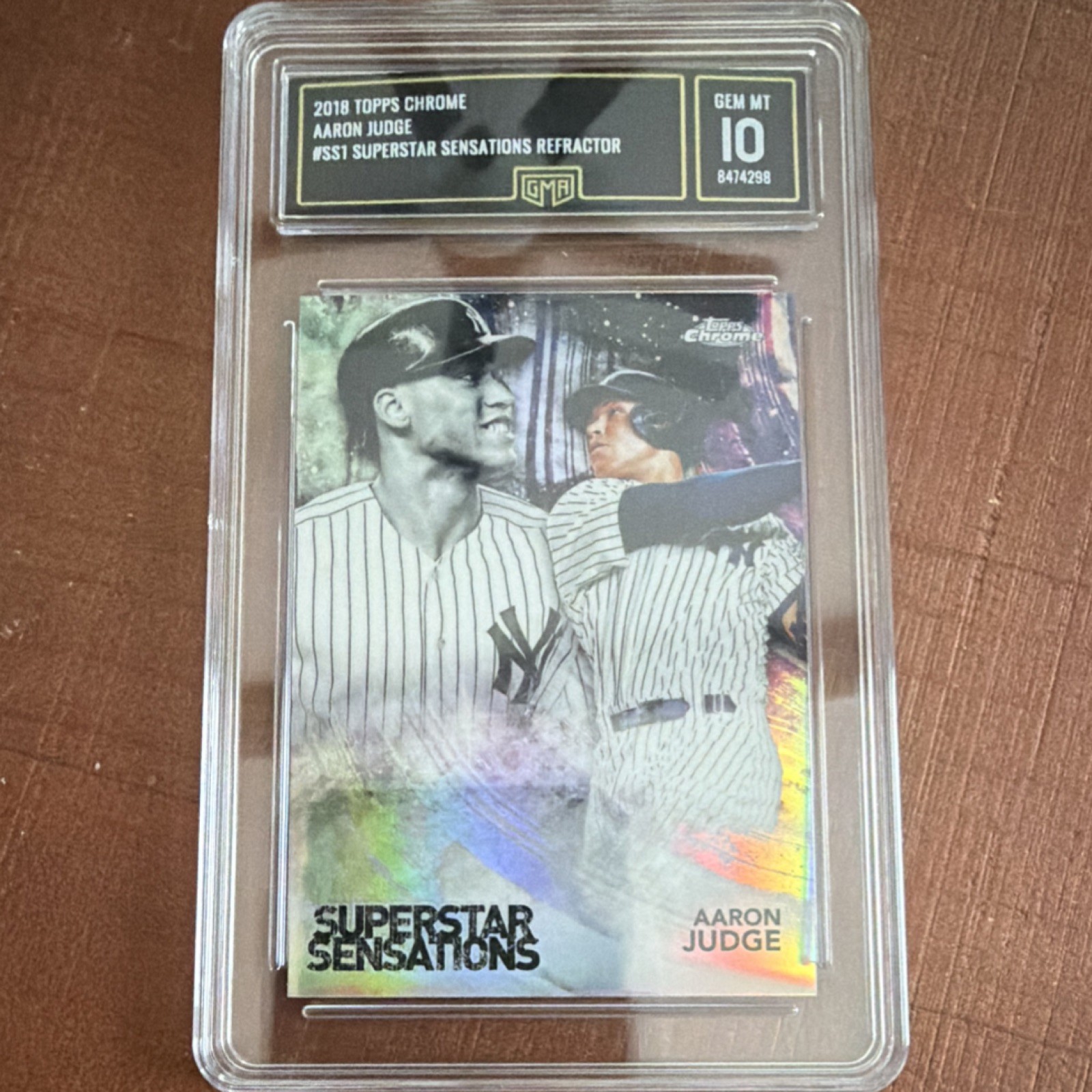 2018 Topps Chrome Aaron Judge Superstar Sensations Refractor Refractor Gem Mint - Trading Card Image