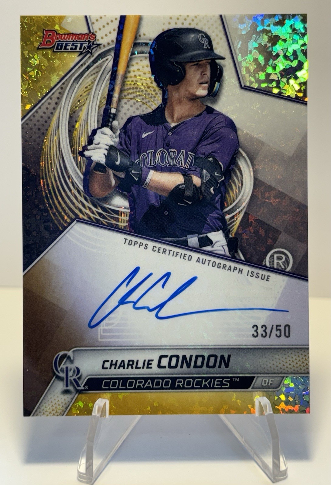 Charlie Condon - Bowman's Best Gold Refractor /50 Gold Refractor Auto - Trading Card Image